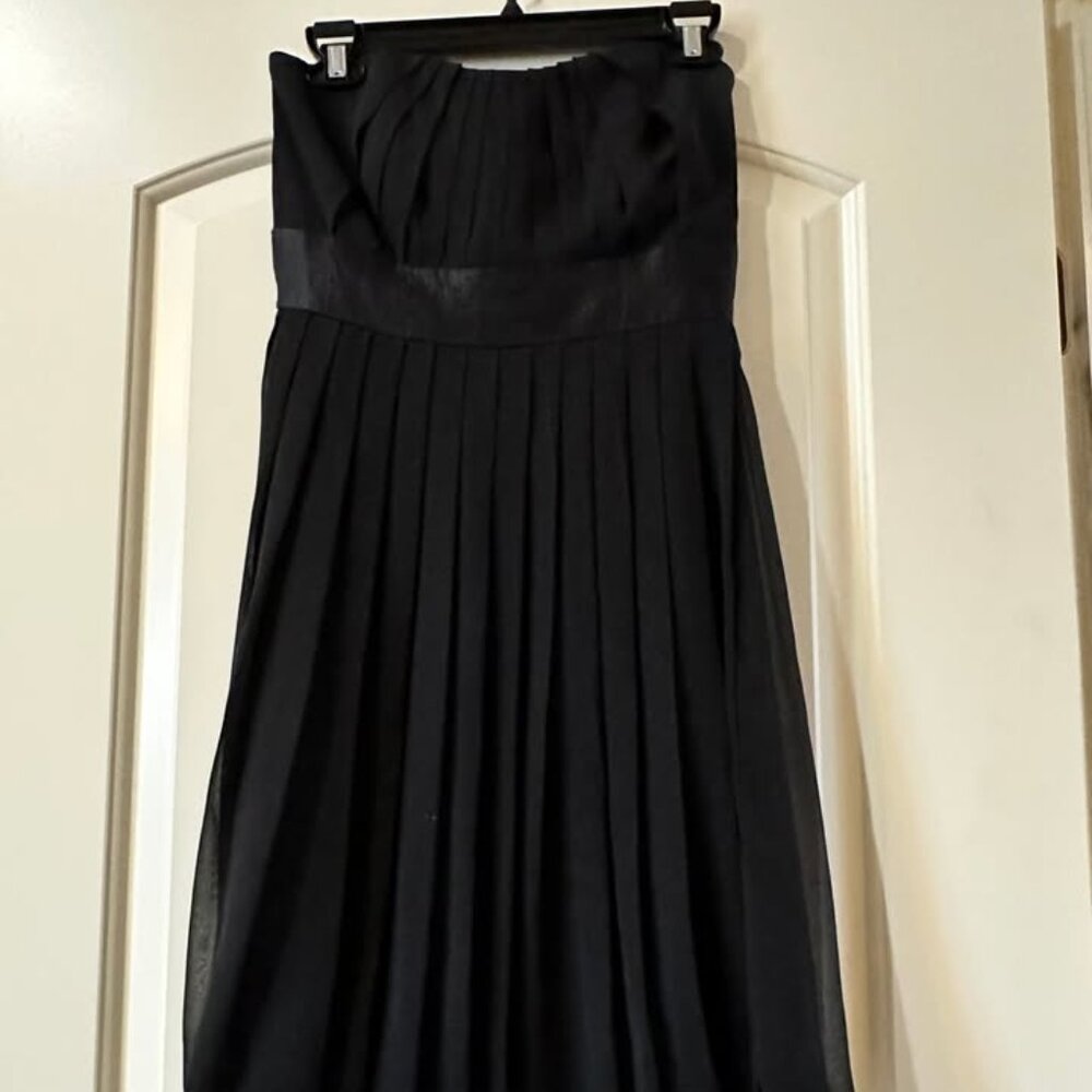White House Black Market Black Strapless Bubble Hem Dress, Size 2